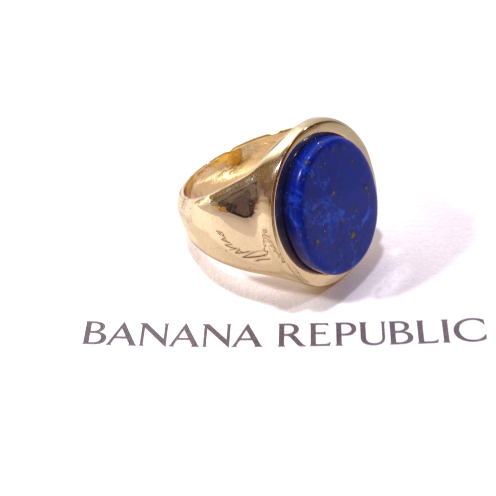 Banana Republic Women's Blue Lapis Oval Shiny Signet Ring Sz 6 NWT 45